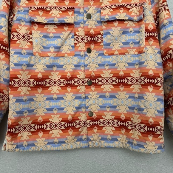 Pacsun Aztec Print Fleece Lined Snap Front Jacket Size Small - Picture 5 of 14